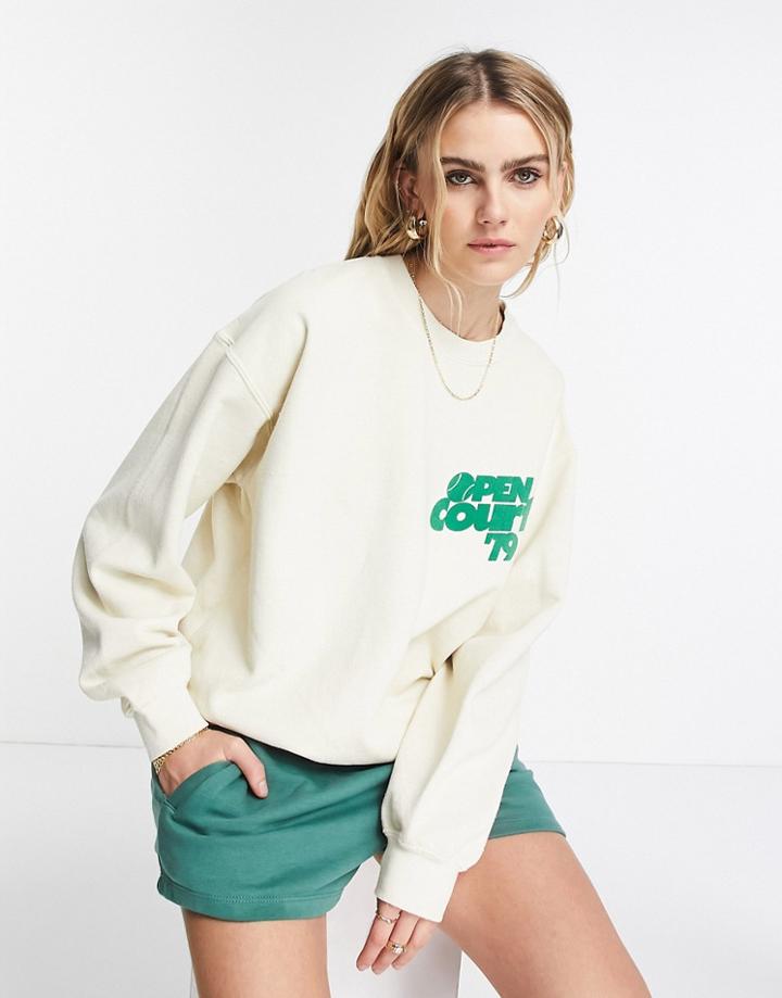 Topshop Open Court Sweat In Sand-neutral