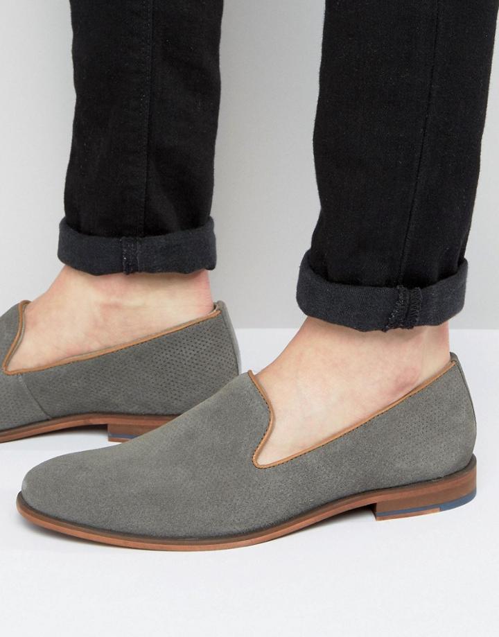 Steve Madden Taslyn Suede Loafers - Gray