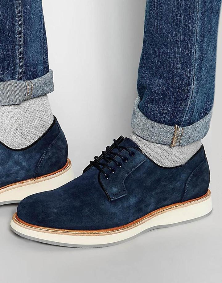 Aldo Dobson Suede Derby Shoes - Navy