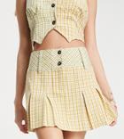 Reclaimed Vintage Inspired Pleated Skirt In Mixed Gingham-multi