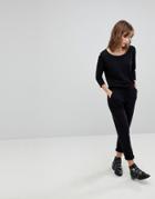 Jdy Relaxed 3/4 Sleeve Jumpsuit - Black