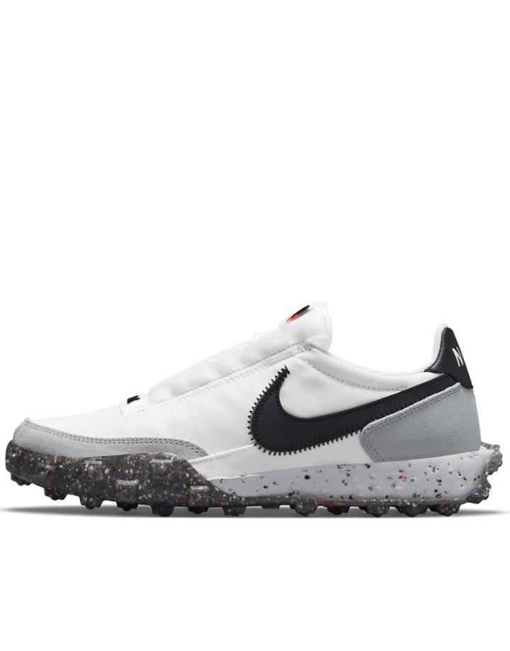 Nike Waffle Racer Crater Sneakers In Summit White/black