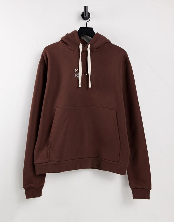 Karl Kani Small Signature Hoodie In Brown