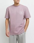River Island Regular Fit Prolific Ribbed T-shirt In Pink