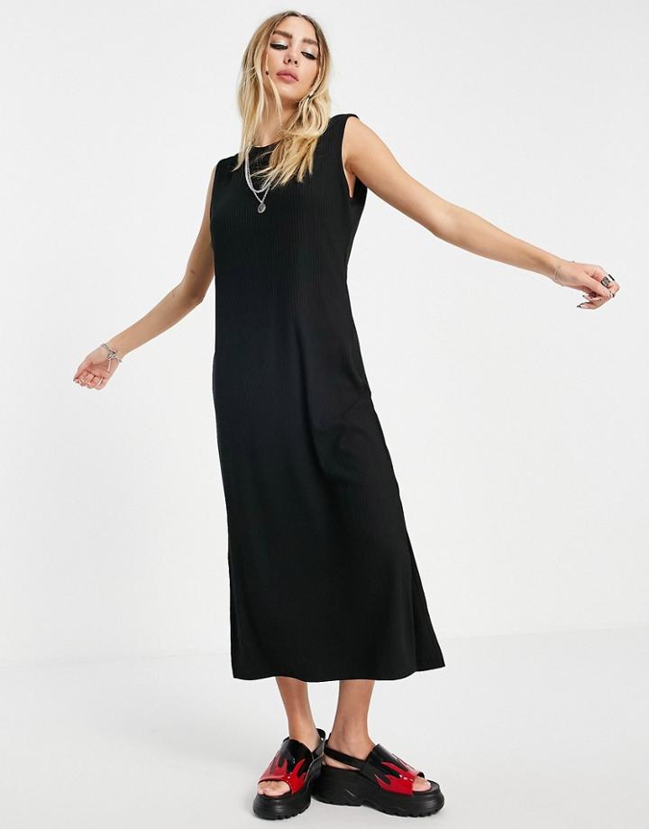 Bolongaro Trevor Sleeveless Side Split Midi Dress In Black