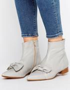 Asos Alabama Leather Pointed Knot Pixie Boots - Gray