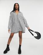 Asos Design Oversized Romper In Gingham Check-multi