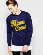 Threadbare Miami Coast Sweat Sweater - Navy