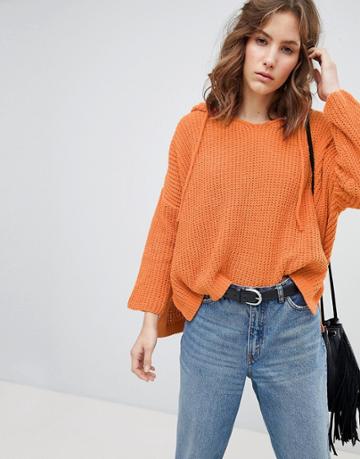 E.l.k Oversized Festival Hoodie In Chenille - Orange
