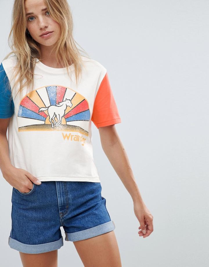 Wrangler Cropped Logo T Shirt - White