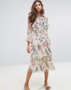 Miss Selfridge Floral Printed Ruffle Dress - Multi