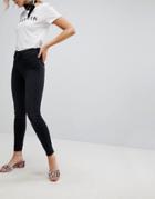New Look Skinny Frayed Hem Lift And Shape Jean - Black