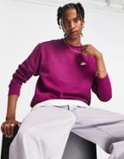 Nike Club Fleece Crew Neck Sweatshirt In Purple