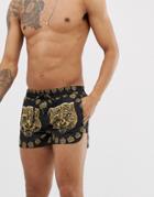 Hermano Two-piece Swim Shorts With Tiger Print - Black
