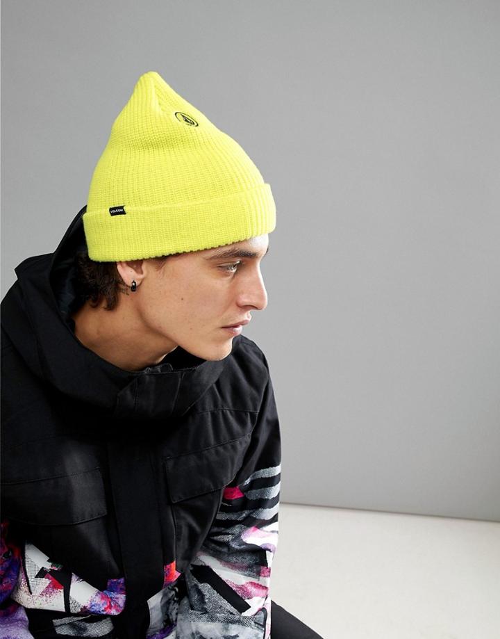 Volcom Snow Sweep Beanie In Yellow - Yellow