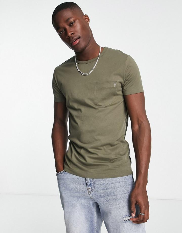 French Connection Pocket T-shirt In Khaki-green