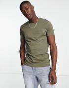 French Connection Pocket T-shirt In Khaki-green