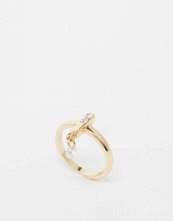 Monki Drop Gem Ring - Gold