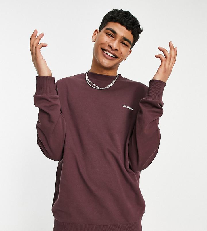 Collusion Logo Sweatshirt In Brown
