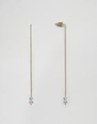 Orelia Gold Plated Opal Stone Thread Through Earrings - Gold