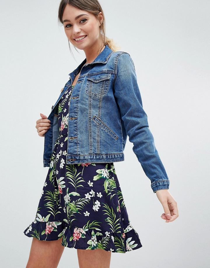 Oasis Seam Detail Denim Jacket - Blue