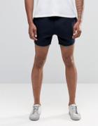 Asos Runner Shorts With Contrast Piping In Navy - Total Eclipse