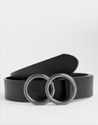 New Look Double Circle Belt In Black - Black