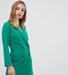 John Zack Petite Tuxedo Mini Dress In Green - Green