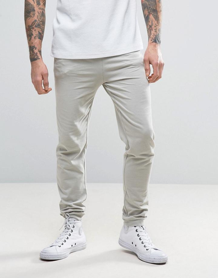 Asos Lightweight Skinny Joggers In Gray - Beige