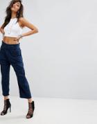 G-star Cropped Skater Chino With Tie Belt - Blue