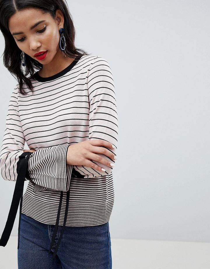 Esprit Tie Sleeve Stripe Top - Multi