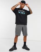 Asos Dark Future Oversized T-shirt In Black With Butterfly Print