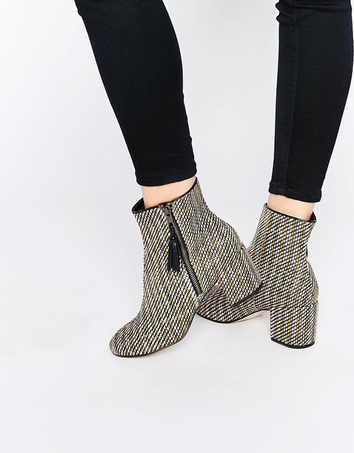 Asos Rain Check Tassel Ankle Boots - Multi