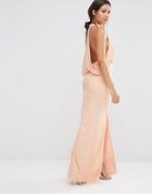 Missguided Cowl Back Maxi Dress - Nude