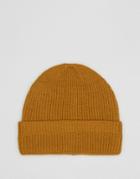 Asos Stitch Fisherman Beanie In Mustard - Mustard