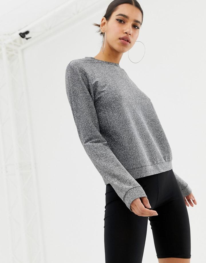 Asos Design Sweat In Silver Metallic