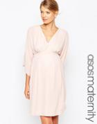 Asos Maternity Mini Dress With Obi Wrap Belt - Pink