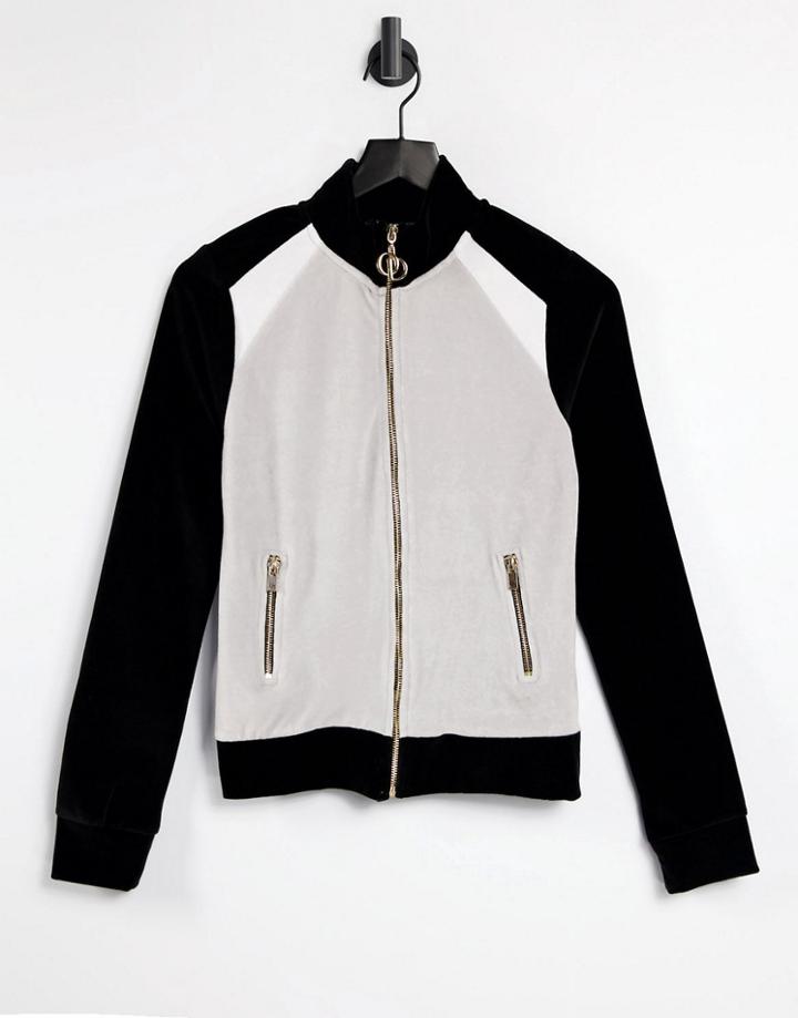 Odolls Collection Velour High Neck Contrast Sweatshirt In Multi - Part Of A Set