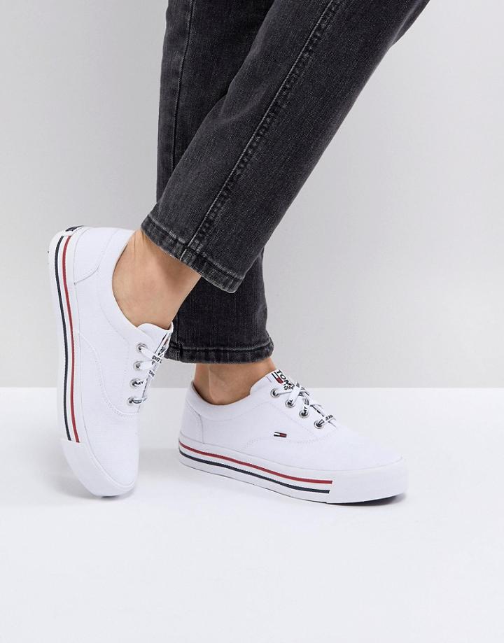 Tommy Jeans Stripe Sole Sneakers - White