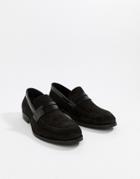 Zign Penny Loafers In Black Suede And Leather - Black