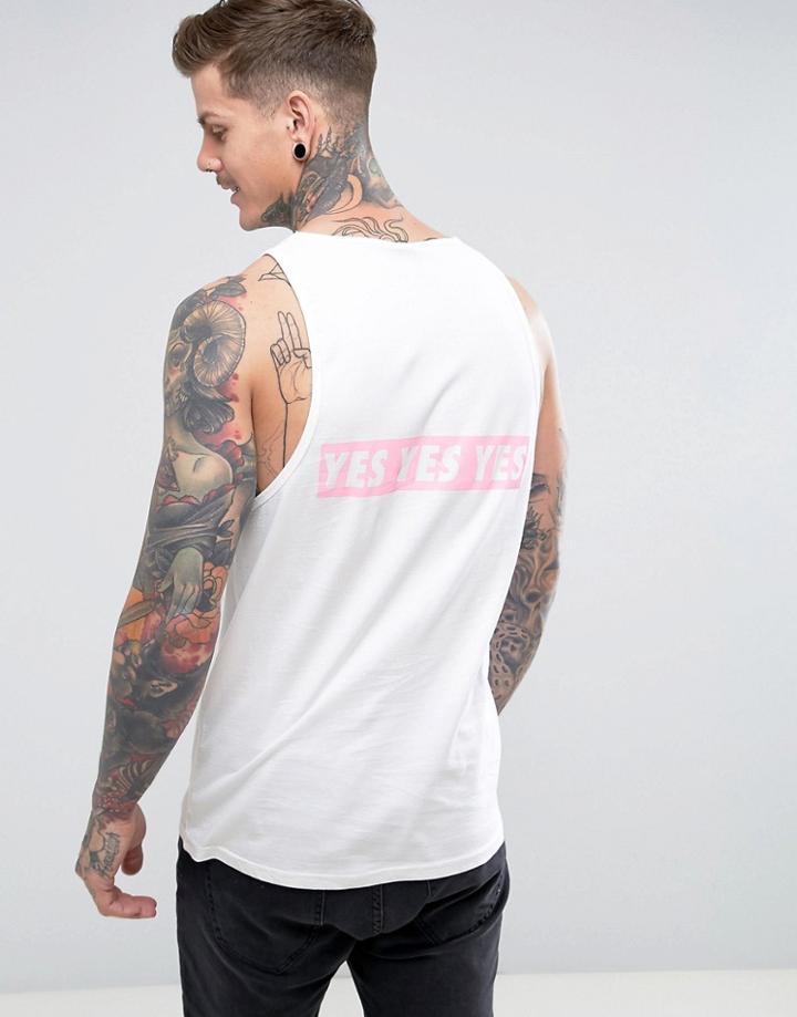 New Love Club Yes Print Tank - White