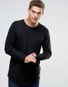Esprit Longline Longsleeve T-shirt With Curved Hem - Black