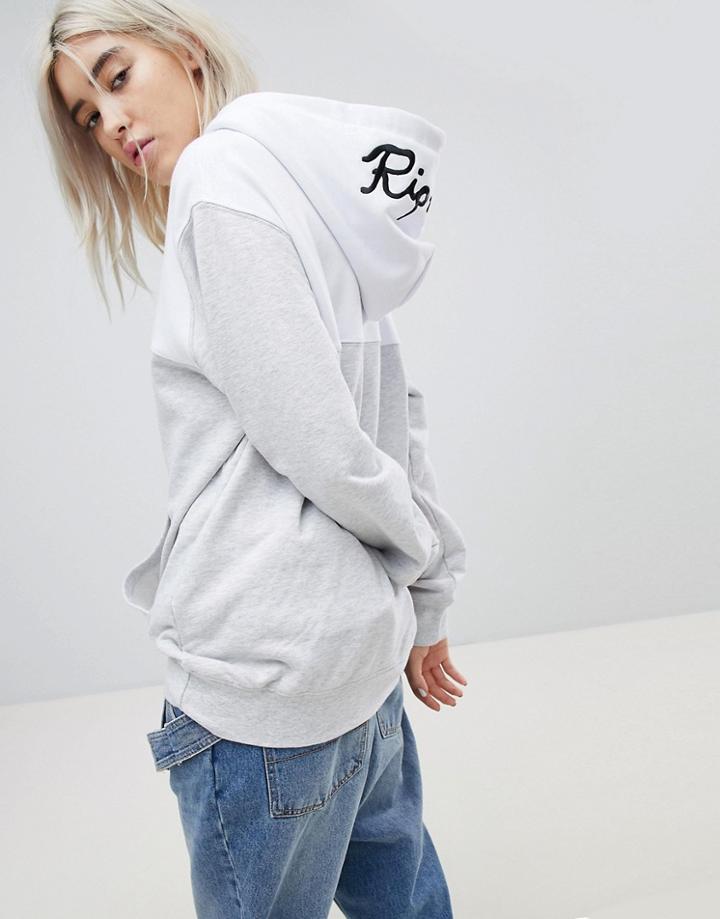 Ripndip Oversized Hoodie With Embroidered Logo Hood Co-ord - Gray