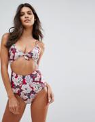 Minkpink Marlena Floral Cut Out Swimsuit - Multi