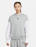 Nike Icon Clash Oversized Hoodie In Gray Heather-grey
