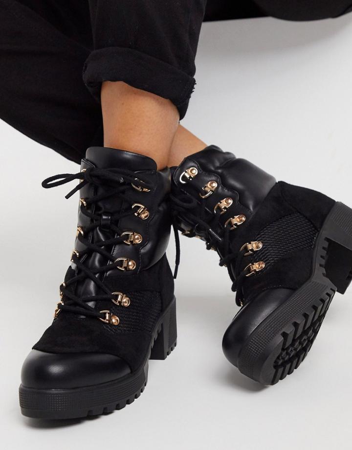 Raid Acorn Chunky Hiker Boots In Black Mix