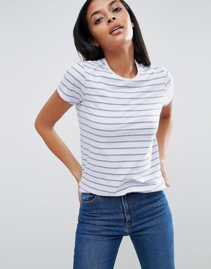 Asos Stripe Crew Neck T-shirt - Multi