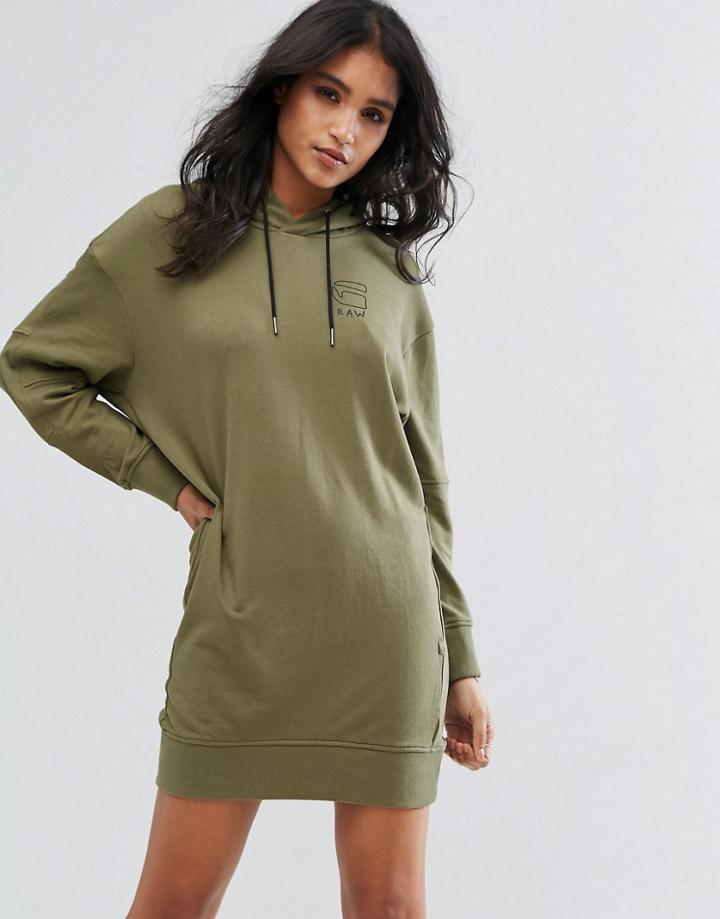 G-star Hooded Sweat Dress - Green