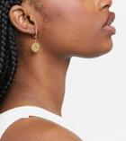 Regal Rose Sol Mini Hoop Earrings With Sun Charm In Gold Plate