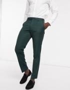 Asos Design Slim Suit Pants In Bottle Green